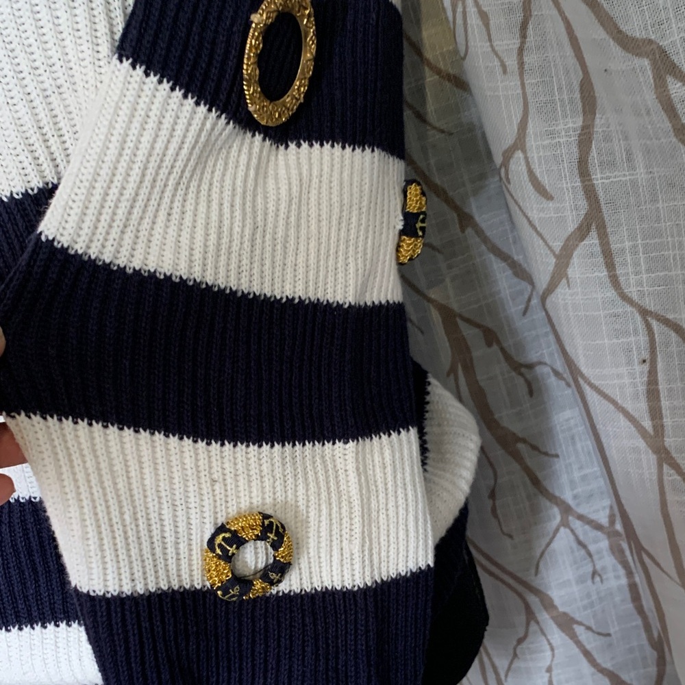Nautical Striped Sweater in Navy and White - Picture 5 of 6